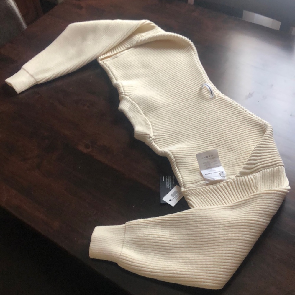 Alexander Wang cream crewneck shrug BNWT size S